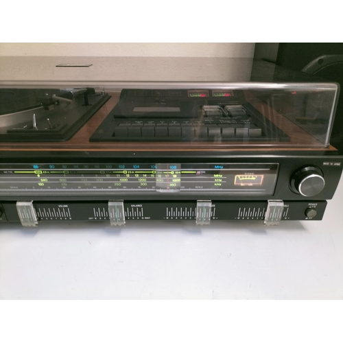 201 - Sanyo Hi Fi Music Centre Model GXT4580MK. Measures 71cm x 40cm x 20cm. Speakers measure 41cm x 23cm ... 