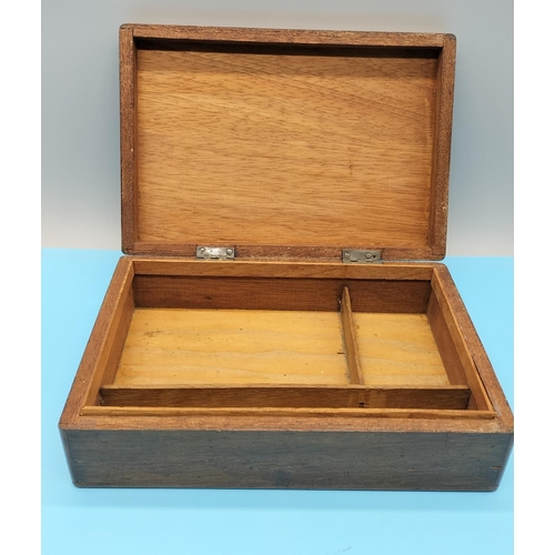 237 - Vintage Wooden Box, Egypt 1946. 21cm x 14cm x 7cm.