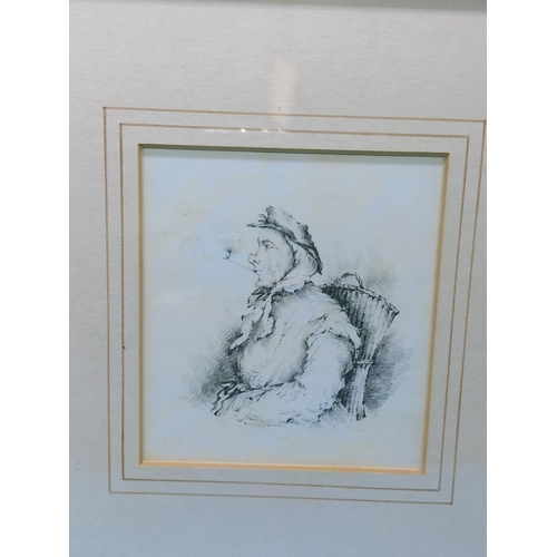 261 - Framed and Mounted Watercolour of a Young Boy, signed J Greener plus Pencil Drawing of a Farm Worker... 