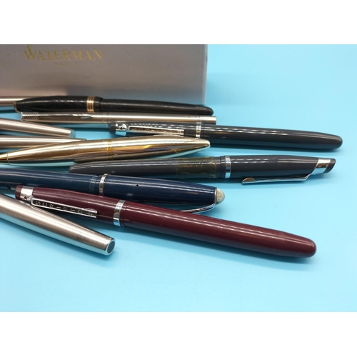 31 - 14 Fountain Pens including Parker. Some require Attention.