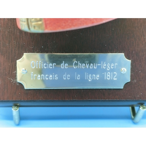 331 - Bosson's Officer De Chevavleger, Francis De La Ligne 1812 Wall Hanging on Wood Mount. Plaque Size 25... 