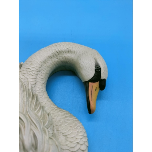 347 - Fraser Arts/Bossons  Wall Hanging of a Swan. 27cm x 20cm A/F.