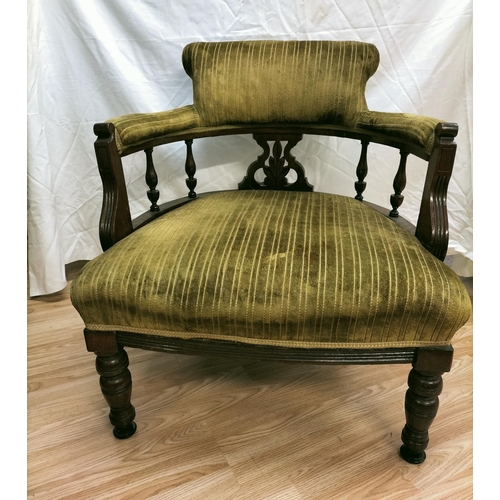 36 - Original Mid Victorian Tub Chair. 75cm High, 69cm x 61cm. Seat Height 40cm. This Lot is Collection O... 