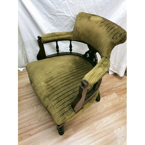 36 - Original Mid Victorian Tub Chair. 75cm High, 69cm x 61cm. Seat Height 40cm. This Lot is Collection O... 