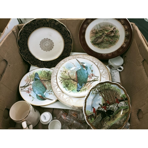 361 - Box of Mixed China and Glass to include Collectors Plates, etc.