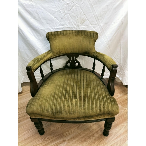 37 - Original Mid Victorian Tub Chair. 75cm High, 69cm x 61cm. Seat Height 40cm. This Lot is Collection O... 