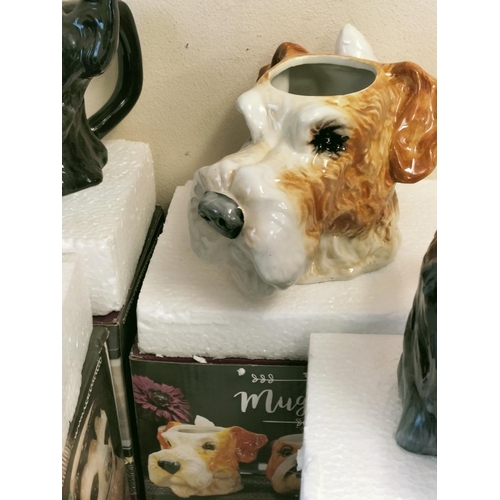 393 - 7 x Boxed Mug Tails Dog's Head Mugs.