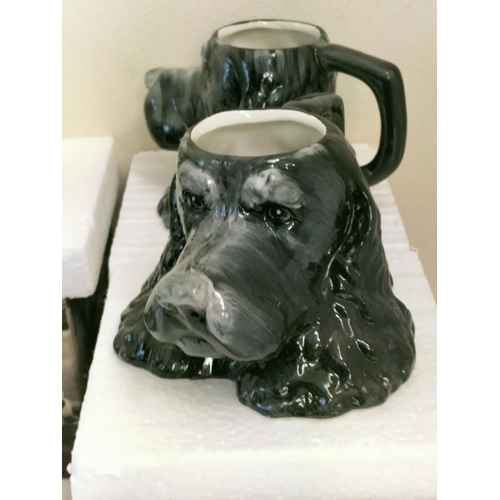 393 - 7 x Boxed Mug Tails Dog's Head Mugs.