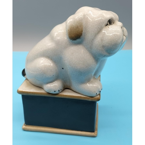 413 - India Jane Ceramic Bulldog on Plinth. 15cm High.