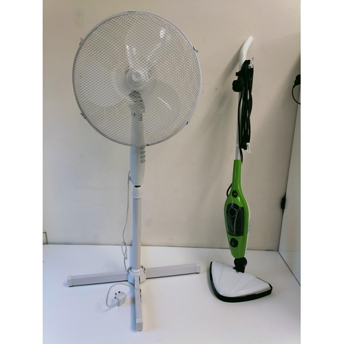 477 - Steam Mop Model KMS-5035 plus Fan on Stand.