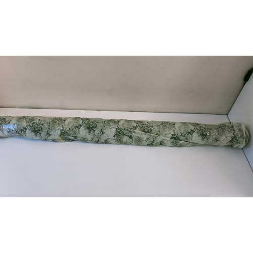 478 - 138cm Wide Roll of Cotton Fabric with a Green Marble Design.