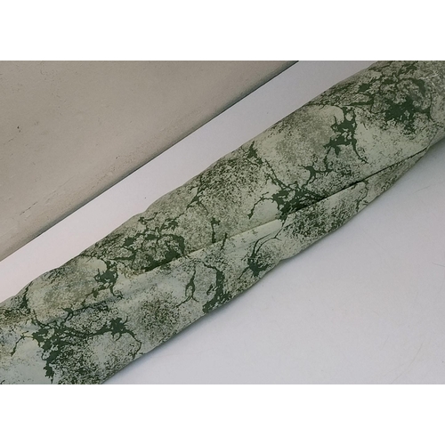 478 - 138cm Wide Roll of Cotton Fabric with a Green Marble Design.