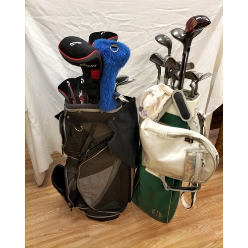 499 - 2 x Golf Bags with a Selection of Clubs to include Diana Hi-Trac Full Set.