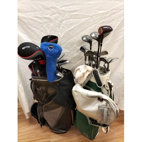 499 - 2 x Golf Bags with a Selection of Clubs to include Diana Hi-Trac Full Set.