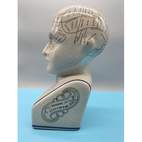 50 - Phrenology Head. 29cm. Firing Crack to Base.