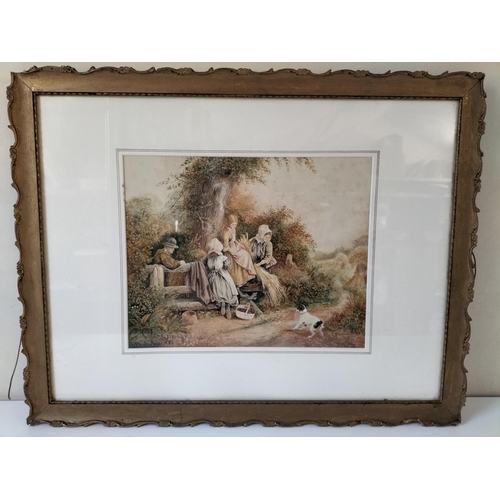 530 - Framed and Glazed 'Harvest Scene' Watercolour by William Stanton Forbes M.N.A. 69cm x 54cm.