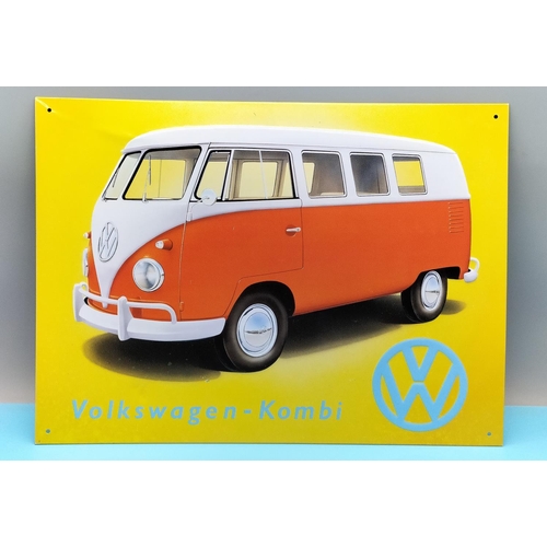 54 - Tin Plate Advertising Sign 'Volkswagen Kombi'. 41cm x 30cm.