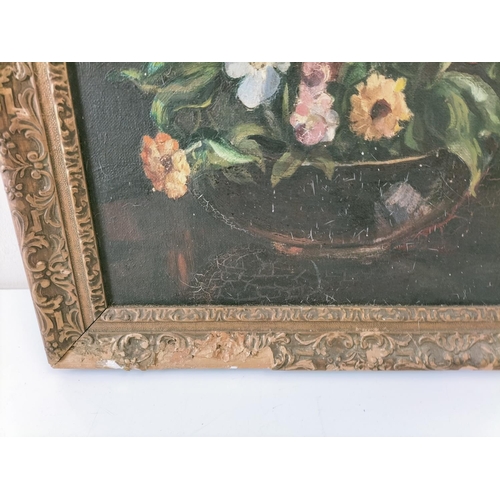 585 - Large Gilt Framed Victorian Oil on Canvas of a Floral Display. 60cm x 45cm.