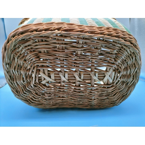 603 - Retro Wicker and Plastic Shopping Basket.