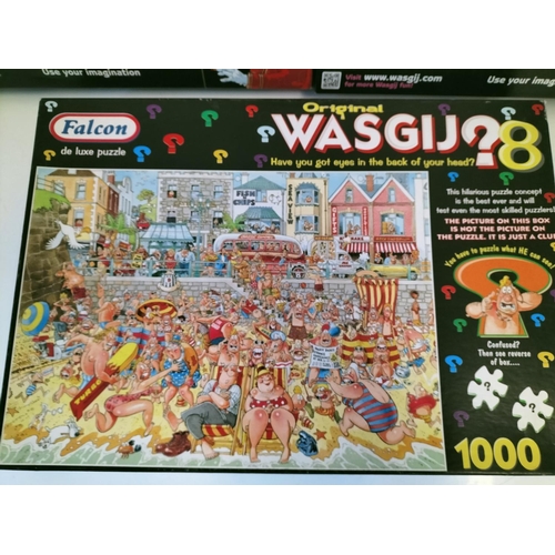 611 - WasgiJ 1000 Piece Jigsaws (3). Open and Unchecked.