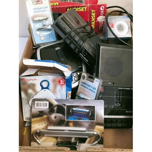 619 - Box of Mixed Electricals toinclude CD Player, Tape Players, Dirt Devil Vacuum, etc.