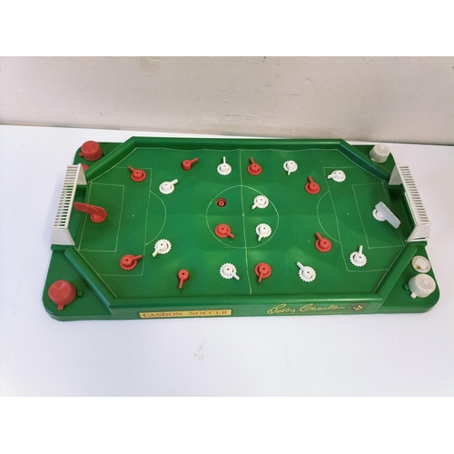 624 - Bobby Charlton Casdon Soccer Game. Requires Balls and 1 Flipper. 50cm x 30cm.