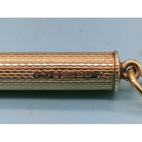 631 - Hallmarked 9ct Gold 375 Cigar Piercer. 5.6 Grams.