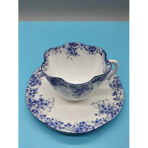 637 - Shelley Cup and Saucer in the 'Dainty Blue' Pattern.