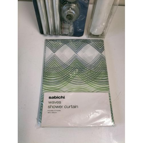 642 - Shower Curtain (180cm x 180cm), Shower Rail and Ikea Blind 80cm x 250cm. All New. This Lot is Collec... 