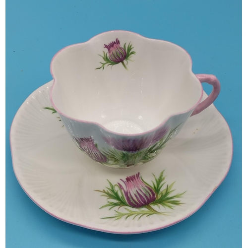 659 - Shelley Dainty Cup and Saucer in the 'Thistle' Pattern.