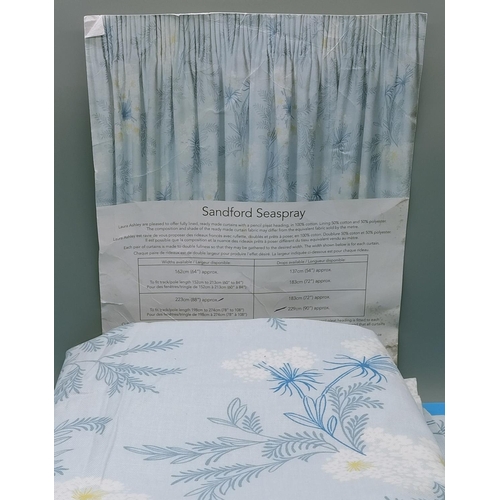 665 - Pair of Laura Asley 'Sandford Seaspray' Curtains. 88