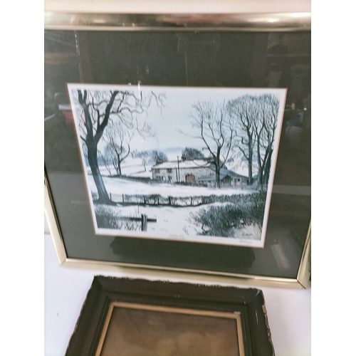 666 - Framed and Glazed Prints (5) to include Victorian items and History of the Name Thompson. Largest be... 