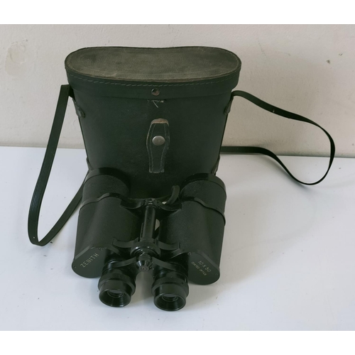 667 - Cased Pair of Zenith 10x50 Coated Binoculars W/O.