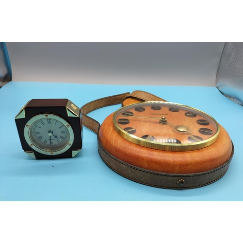 694 - German made Wall Hanging Clock plus Small Mantle Clock.