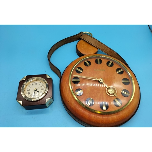 694 - German made Wall Hanging Clock plus Small Mantle Clock.