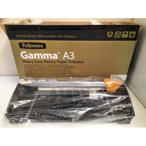 697 - Fellows Gamma A3 Heavy Duty Rotary Paper Trimmer. New and Boxed.