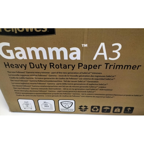 697 - Fellows Gamma A3 Heavy Duty Rotary Paper Trimmer. New and Boxed.