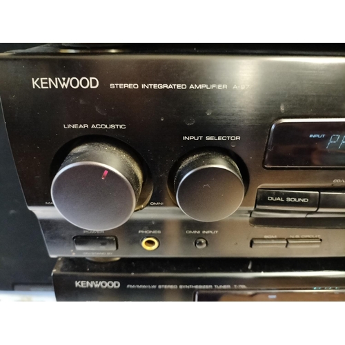 78 - Kenwood Stacking System - Turntable, Amp, Tuner, Equaliser, CD Player, Remote and Manuals. W/O. CD r... 