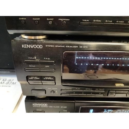 78 - Kenwood Stacking System - Turntable, Amp, Tuner, Equaliser, CD Player, Remote and Manuals. W/O. CD r... 