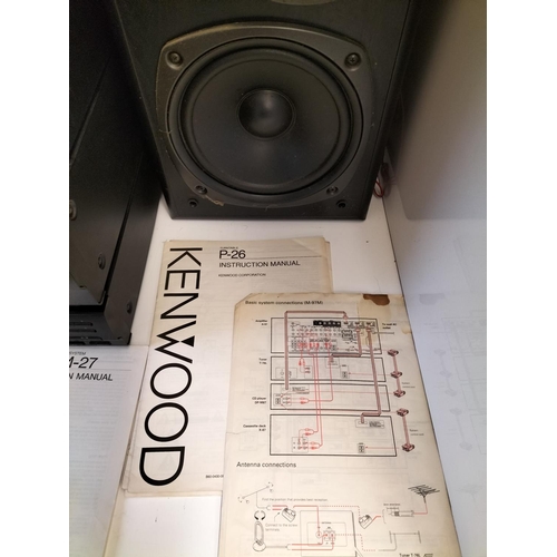 78 - Kenwood Stacking System - Turntable, Amp, Tuner, Equaliser, CD Player, Remote and Manuals. W/O. CD r... 