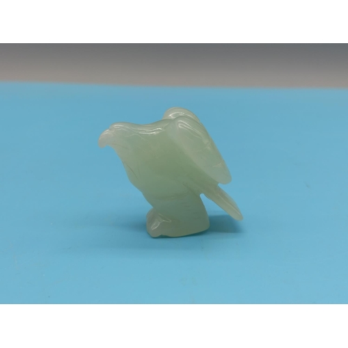 27 - Carved Jade 3.5cm Figure of a Bird.