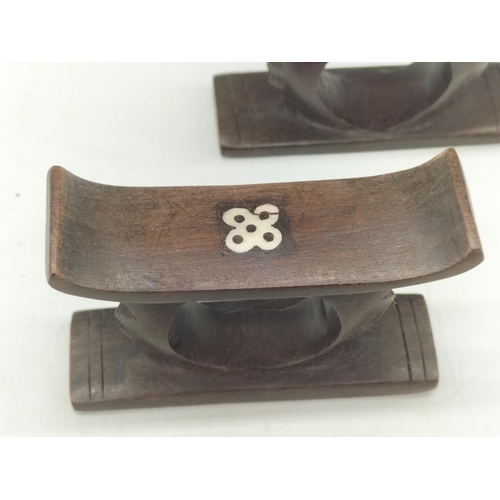 360 - Ashanti Tribe Napkin Rings/Cutlery Rest (4) plus 9 x Napkin Rings (Wood and Leather).