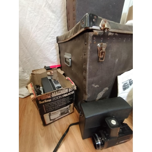 370 - Vintage Carry Cases with Slide Projector, Cine Camera and Projector.