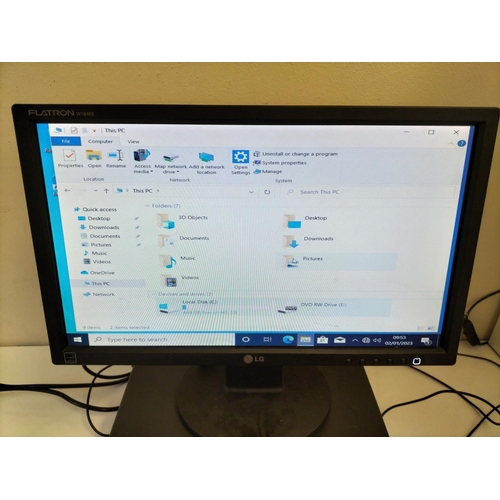 371 - Lenovo Think Centre DVD R/W (W/O) with LG Monitor, Mouse and Keyboard. This Lot is Collection Only.