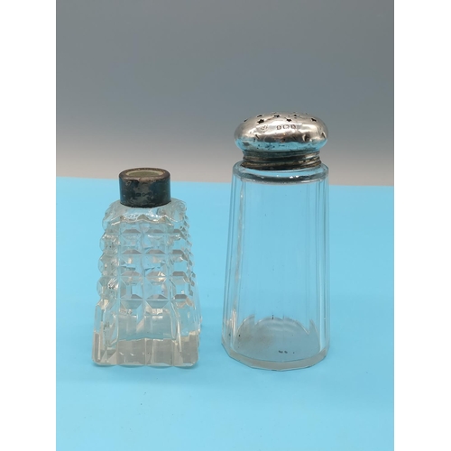 90 - Hallmarked Sugar Shaker and Bottle.