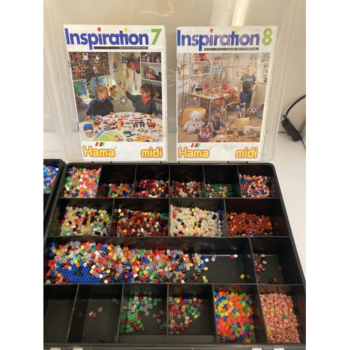 292 - Quantity of Hama Beads in Storage Cases, Base Plates and Inspiration Booklets.