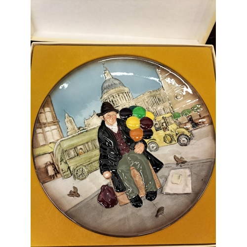 408 - Royal Doulton Collectors Plates (3) - Balloon Man, Balloon Lady and Biddy Penny Farthing. 2 Boxed.