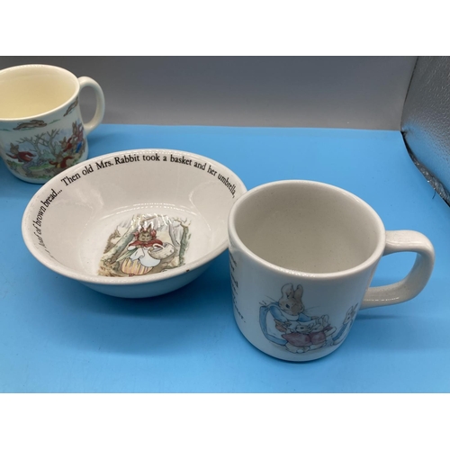 437 - Quantity of Nursery Ware (8) to include Royal Doulton Bunnykins, Wedgwood Peter Rabbit, Churchill Ch... 