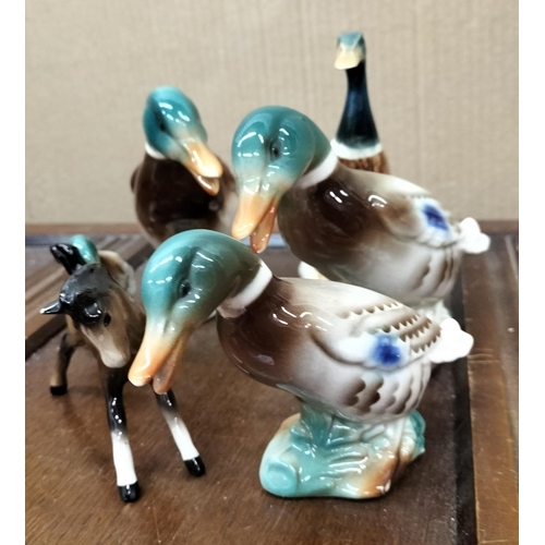 441 - Collection of Ceramic Mallard Ducks including Beswick plus Beswick Foal (Chip to Ear).