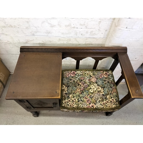 471 - Vintage 1970s Priory Style Telephone Table. 91cm x 43cm x 72cm. This Lot is Collection Only.